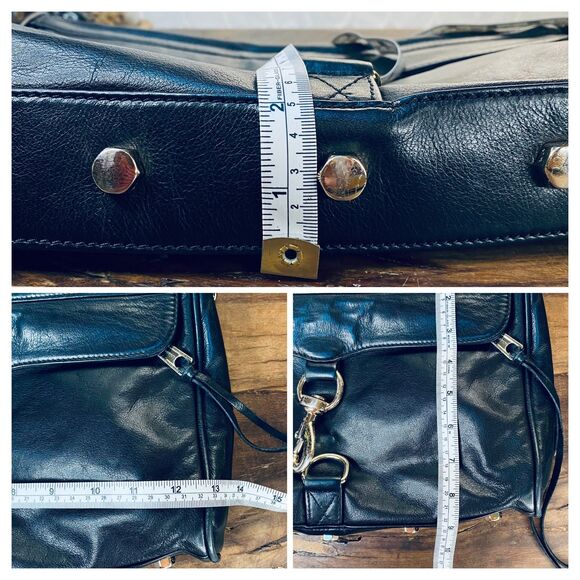 REBECCA MINKOFF M.A.C. Black Leather Large Crossbody Shoulder Clutch Bag - Picture 15 of 15